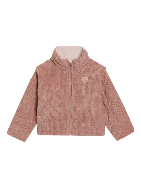 Dolce & Gabbana Kids quilted corduroy coat