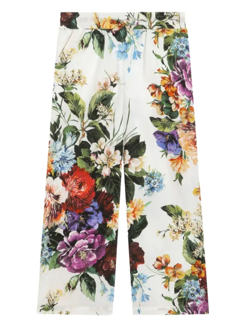 Dolce & Gabbana Kids floral-print cotton trousers