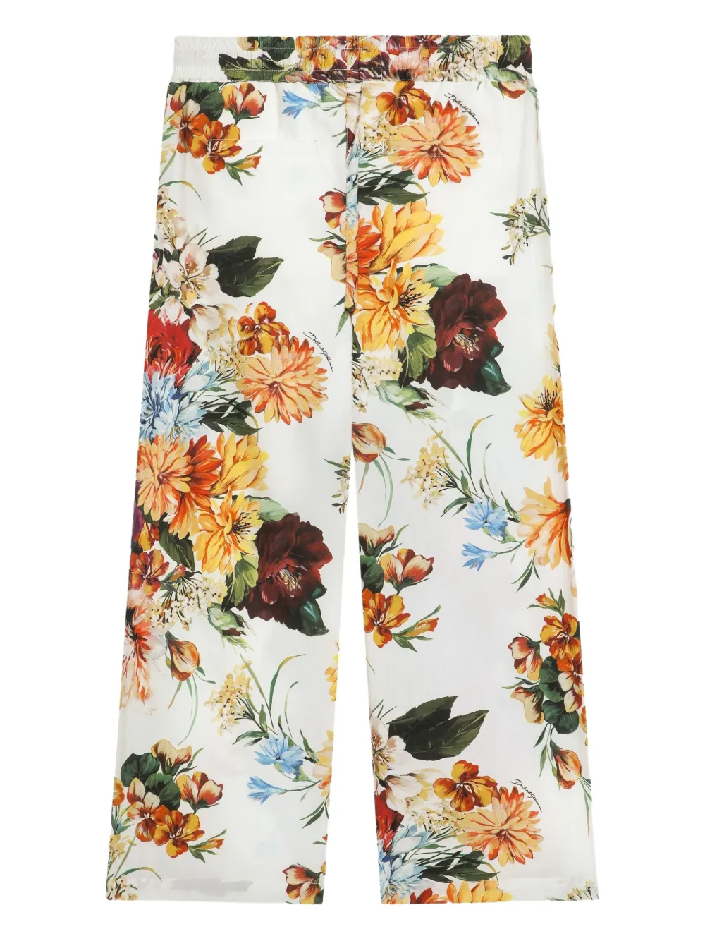 Dolce & Gabbana Kids Broek met bloemenprint Wit