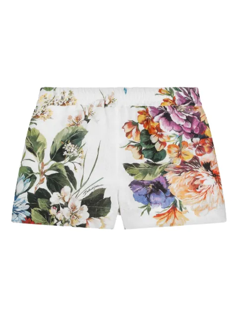 Dolce & Gabbana Kids floral-print linen shorts 