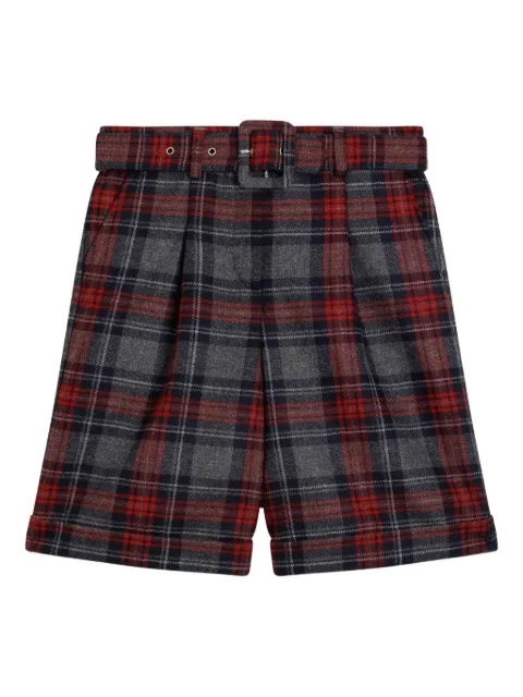 Dolce & Gabbana Kids plaid belted shorts