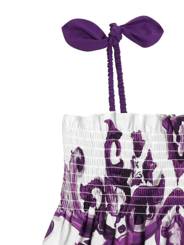 Dolce & Gabbana Kids Majolica-print Sleeveless Dress | White