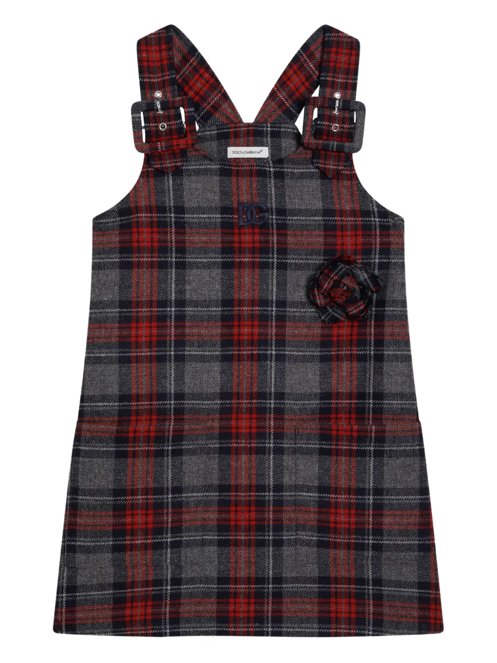 Dolce & Gabbana Kids Jurk met tartan-ruit Grijs