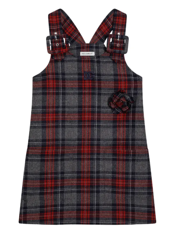 Dolce & Gabbana Kids チェック ワンピース | グレー | FARFETCH JP