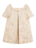 Dolce & Gabbana Kids textured metallic shift dress - Neutrals