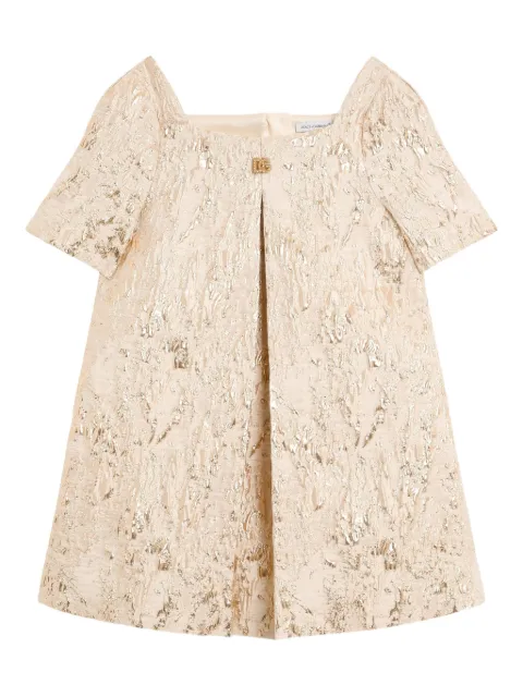 Dolce & Gabbana Kids فستان معتدل المقاس ميتاليك بملمس مميز