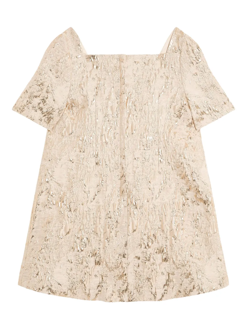 Dolce & Gabbana Kids Metallic shiftjurk met textuur Beige