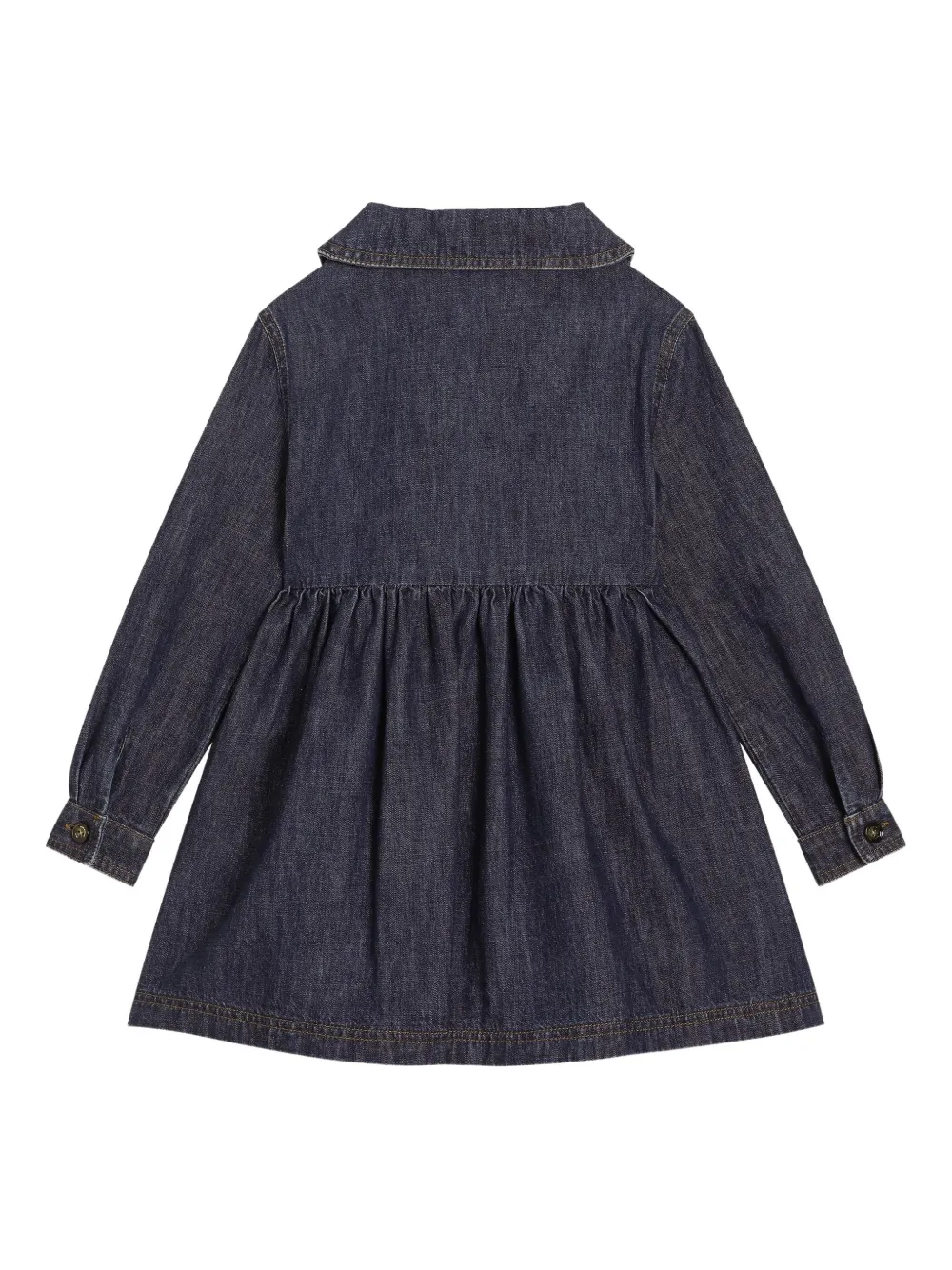 Dolce & Gabbana Kids Spijkerjurk met geborduurde bloemen Blauw