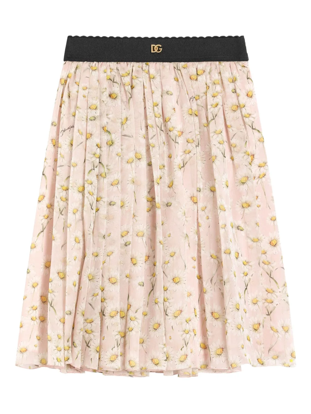 Dolce & Gabbana Kids Plooirok met madeliefjesprint Roze
