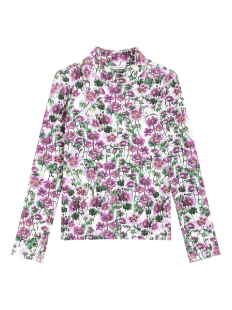 Dolce & Gabbana Kids floral-print mock-neck T-shirt