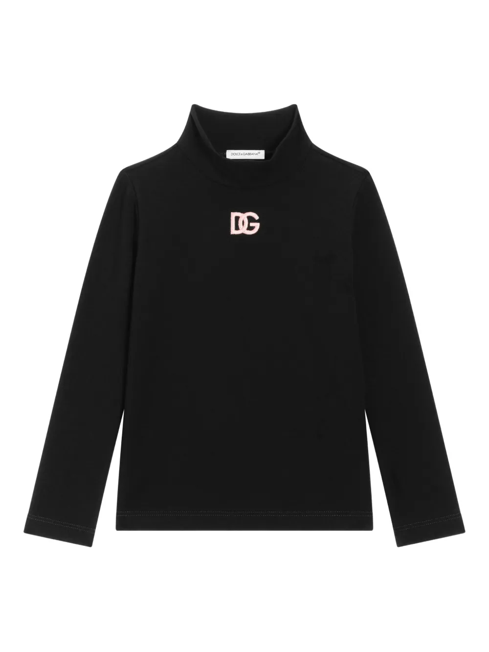 Dolce & Gabbana Kids Top met col en geborduurd logo Zwart