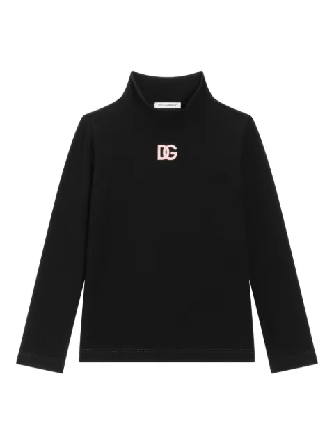 Dolce & Gabbana Kids embroidered-logo turtleneck top