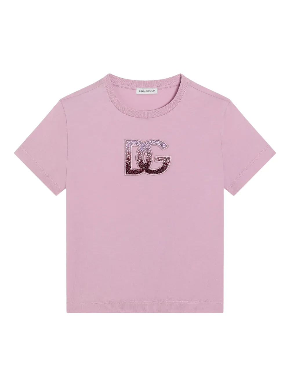 Dolce & Gabbana Kids T-shirt verfraaid met stras Roze