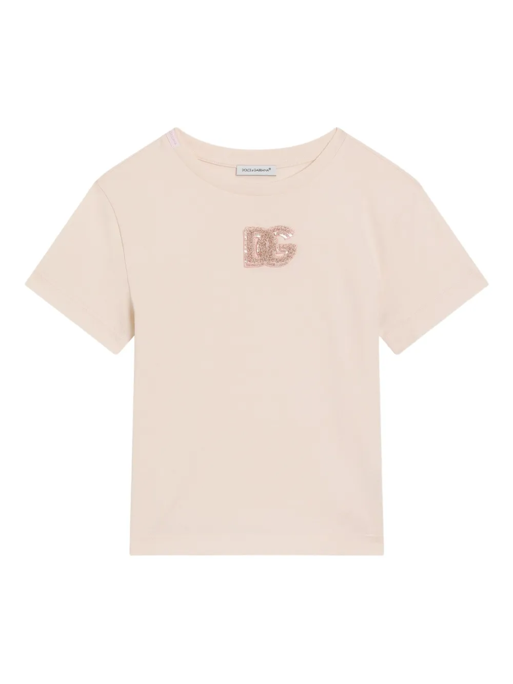 Dolce & Gabbana Kids T-shirt met geborduurd logo Roze