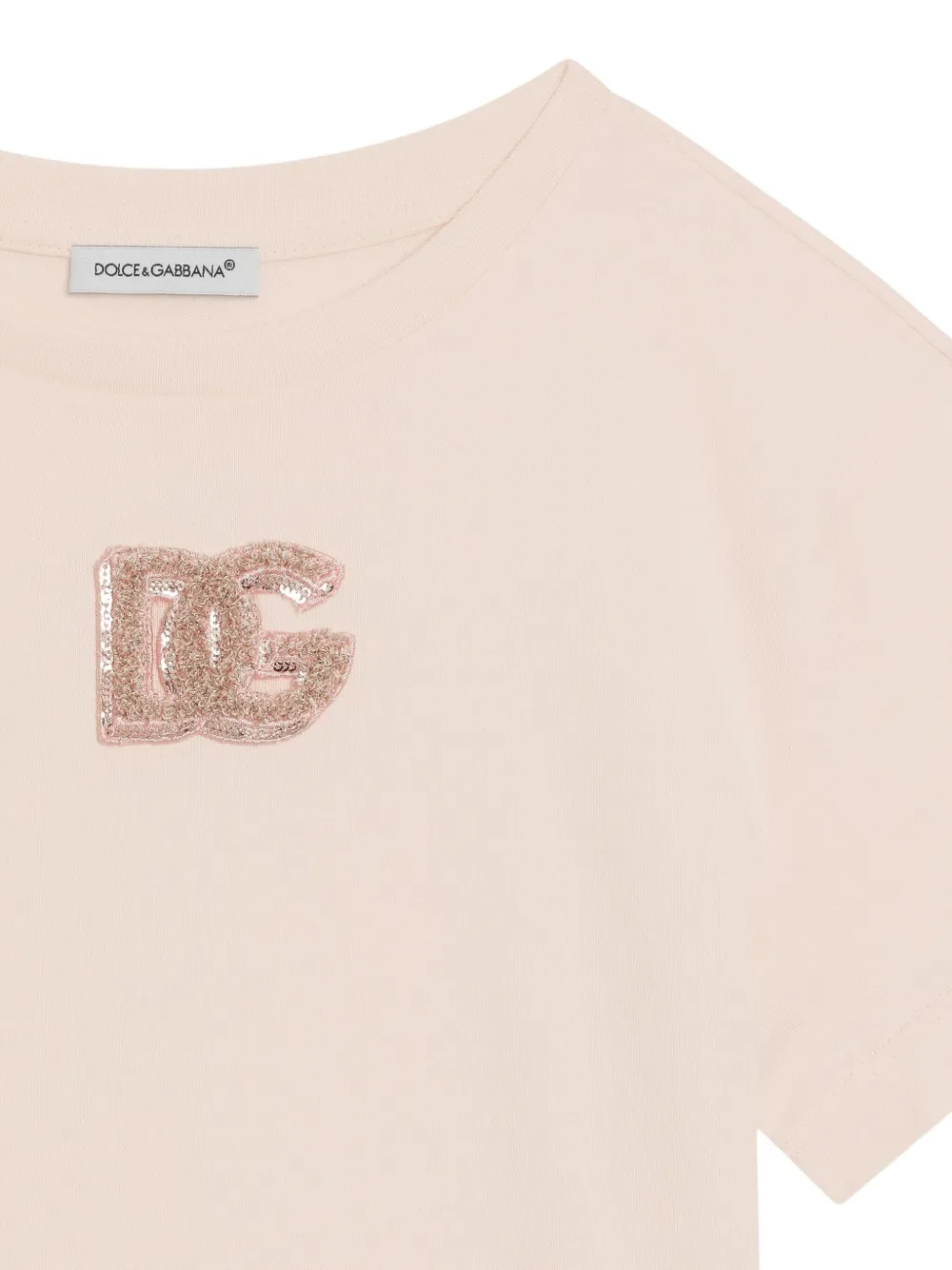 Dolce & Gabbana Kids T-shirt met geborduurd logo Roze
