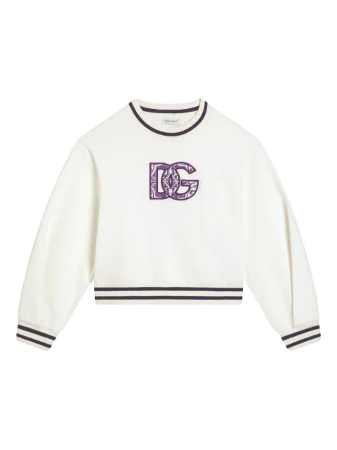 Dolce & Gabbana Kids logo-appliqué cotton sweatshirt