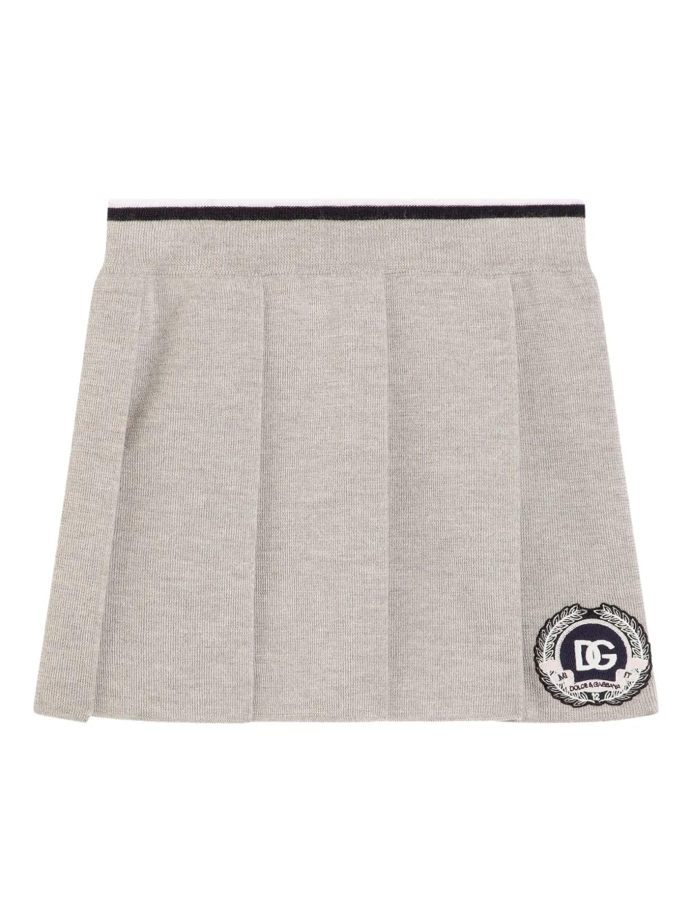 Dolce & Gabbana Kids Plooirok met logodetail Beige