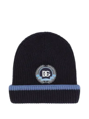 Dolce & Gabbana Kids logo-jacquard Beanie Hat | Blue | FARFETCH ZA