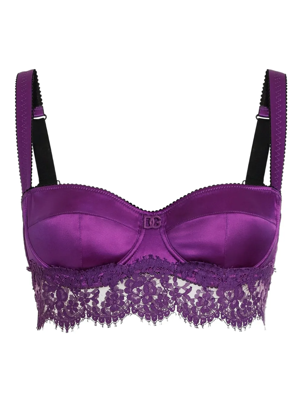 Dolce & Gabbana Lace-detail Bra In Purple