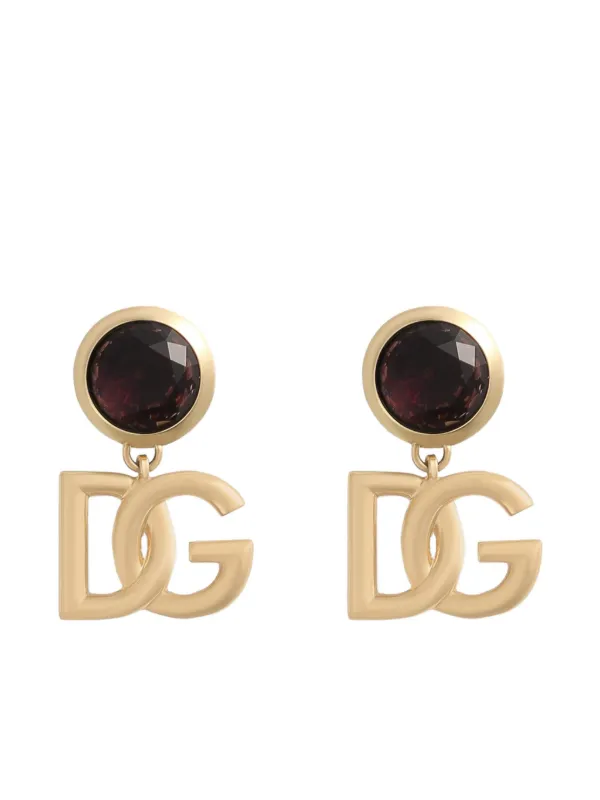 Dolce Gabbana logo-plaque Earrings Gold FARFETCH GR