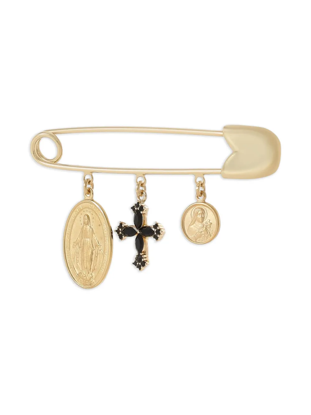 Dolce & Gabbana Safety-pin Brooch In Gold