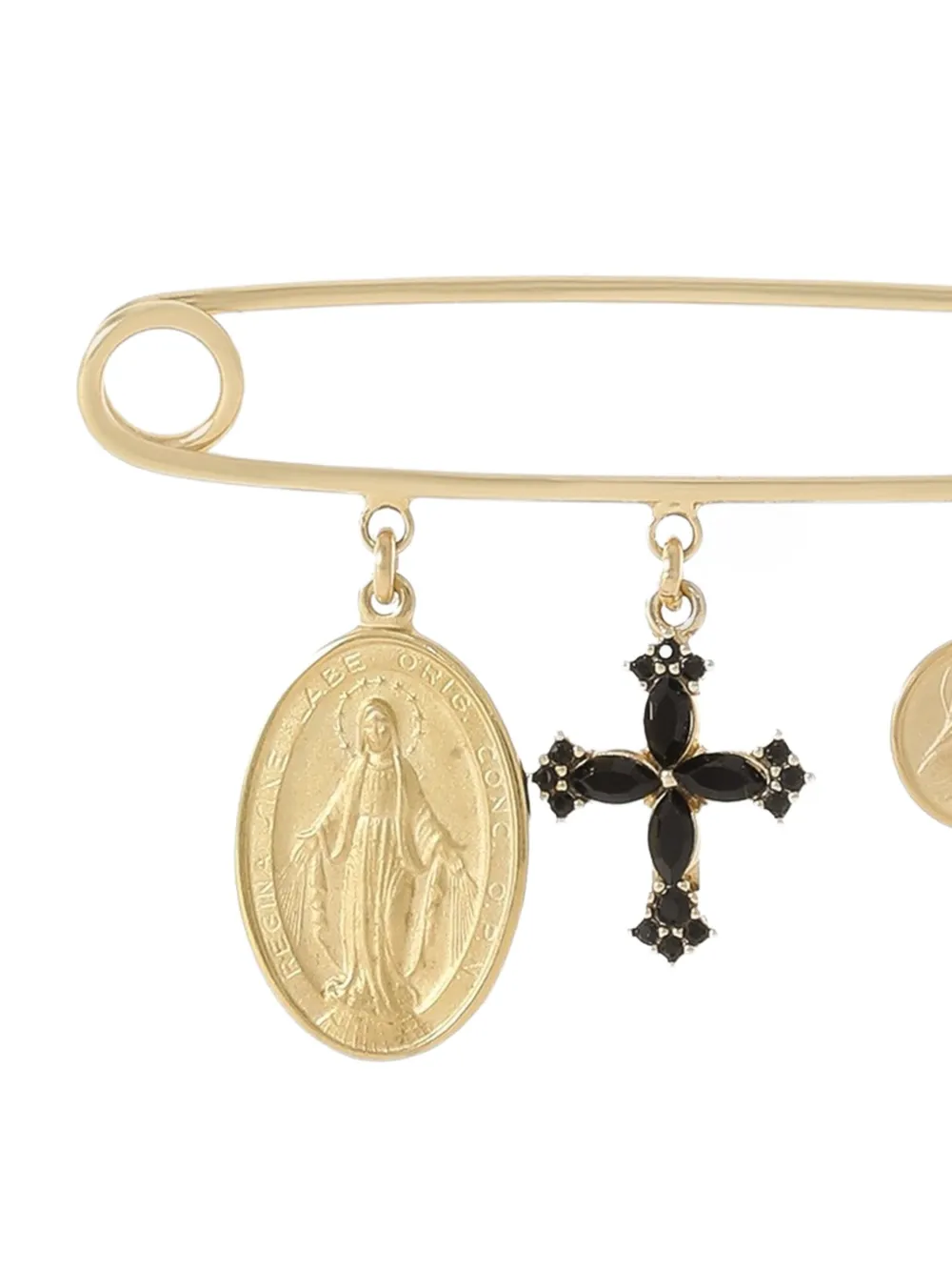 Dolce & Gabbana Safety-pin Brooch In Gold