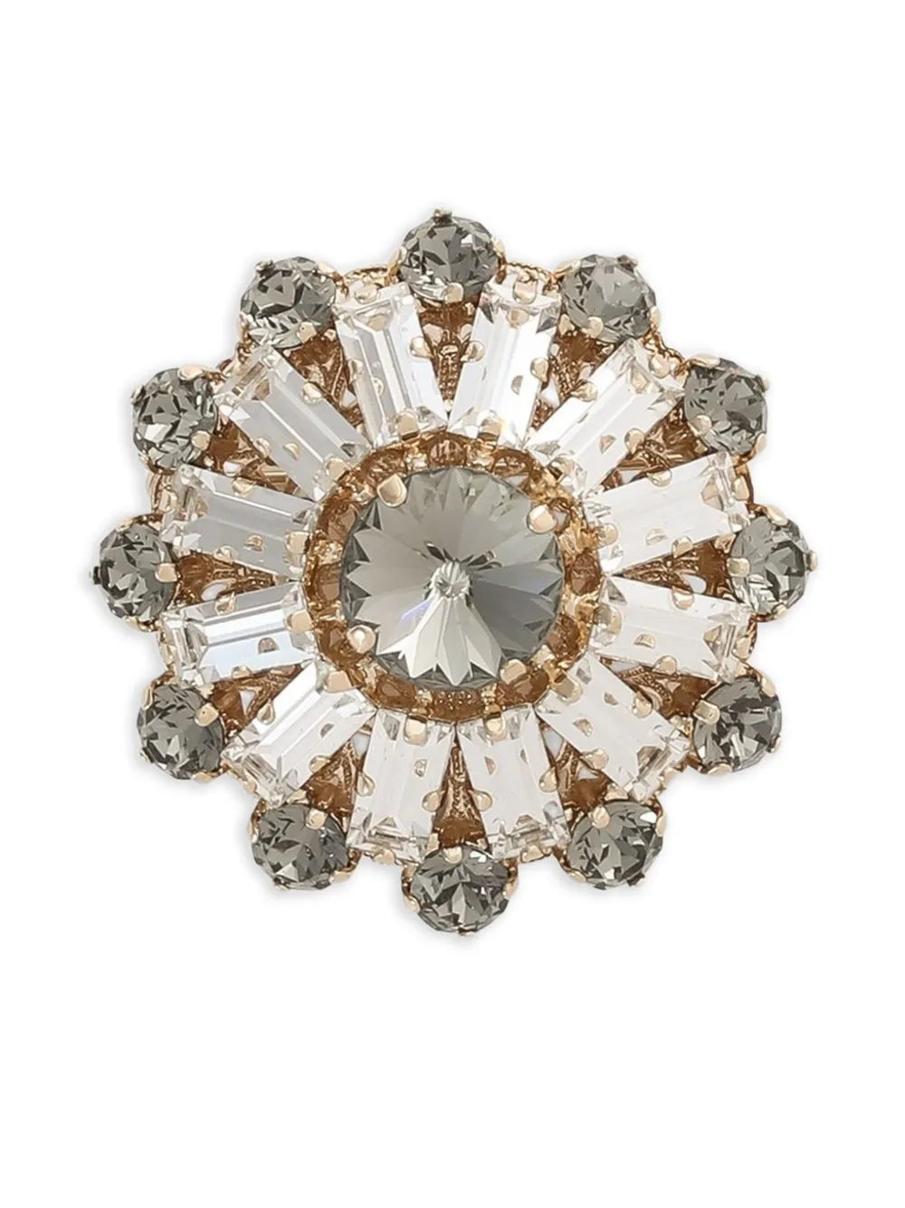 Dolce & Gabbana Crystal-embellished Brooch In Silver