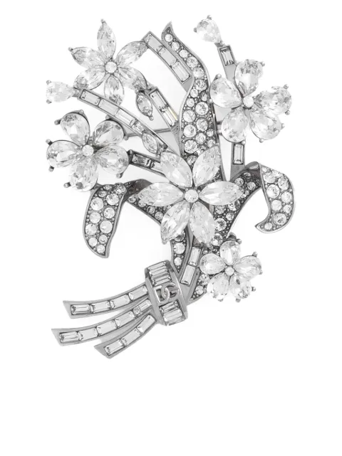 Dolce & Gabbana broche floral con detalles de strass