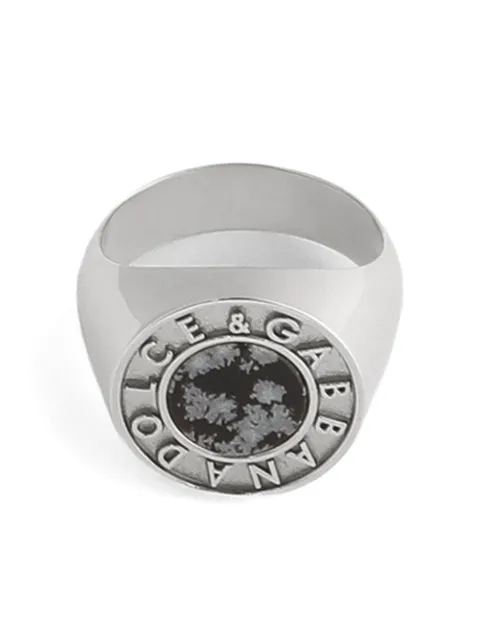 Dolce & Gabbana stone-detail logo ring