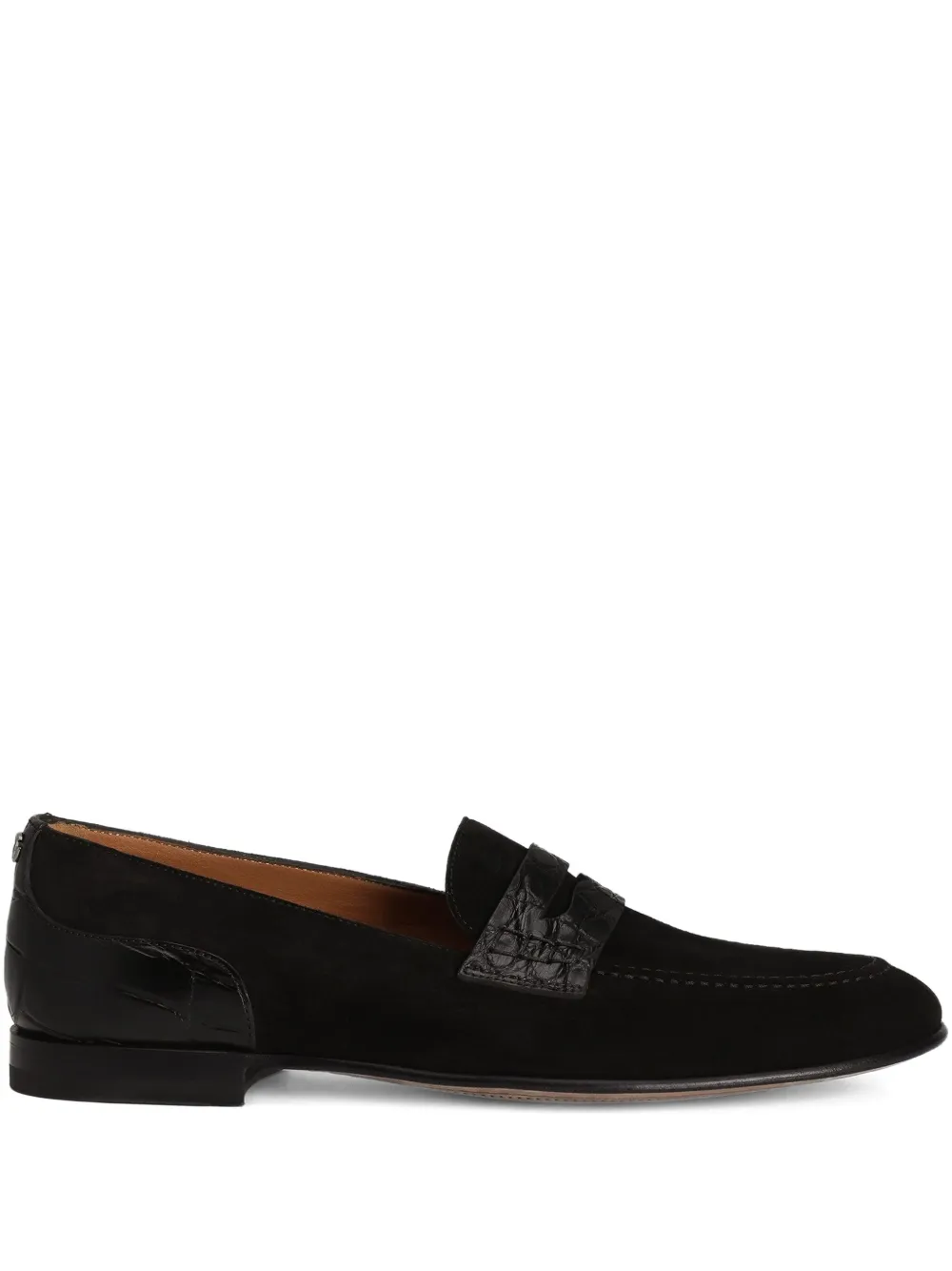 Dolce & Gabbana suede crocodile-effect loafers Black