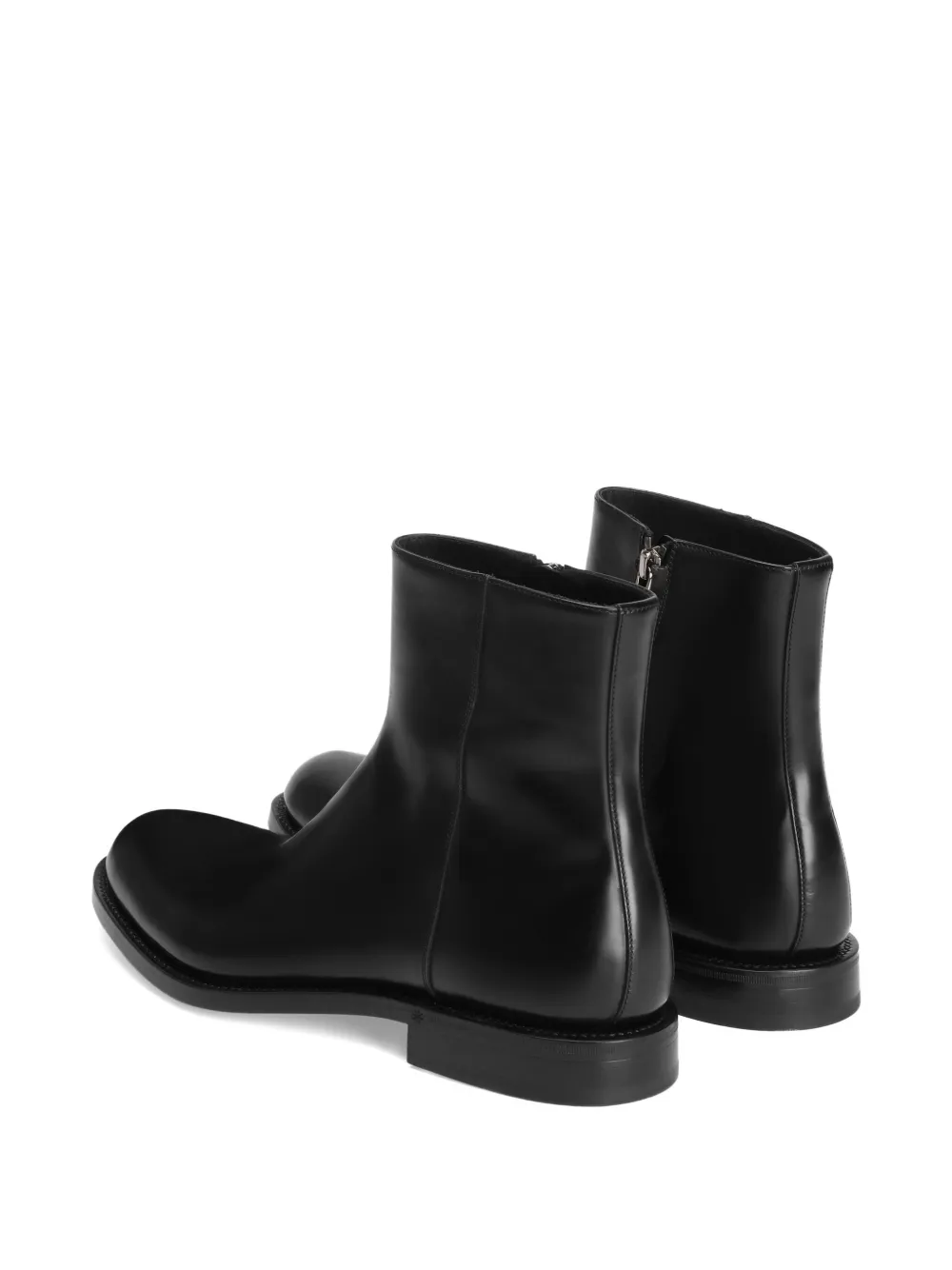 Dolce & Gabbana zippered leather ankle boots Black