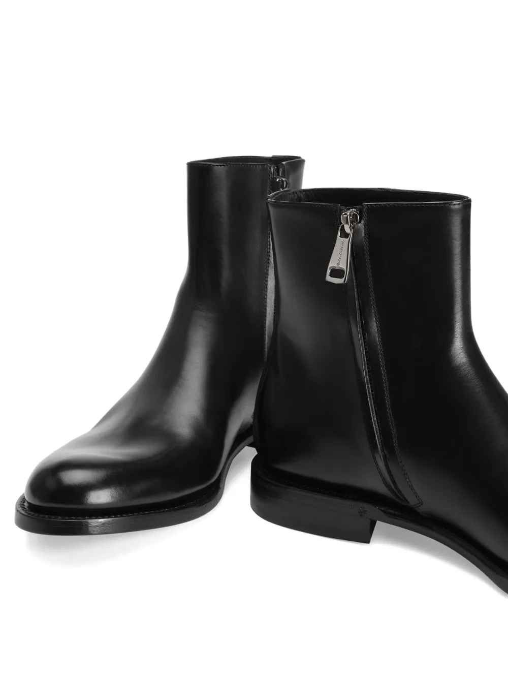 Dolce & Gabbana zippered leather ankle boots Black