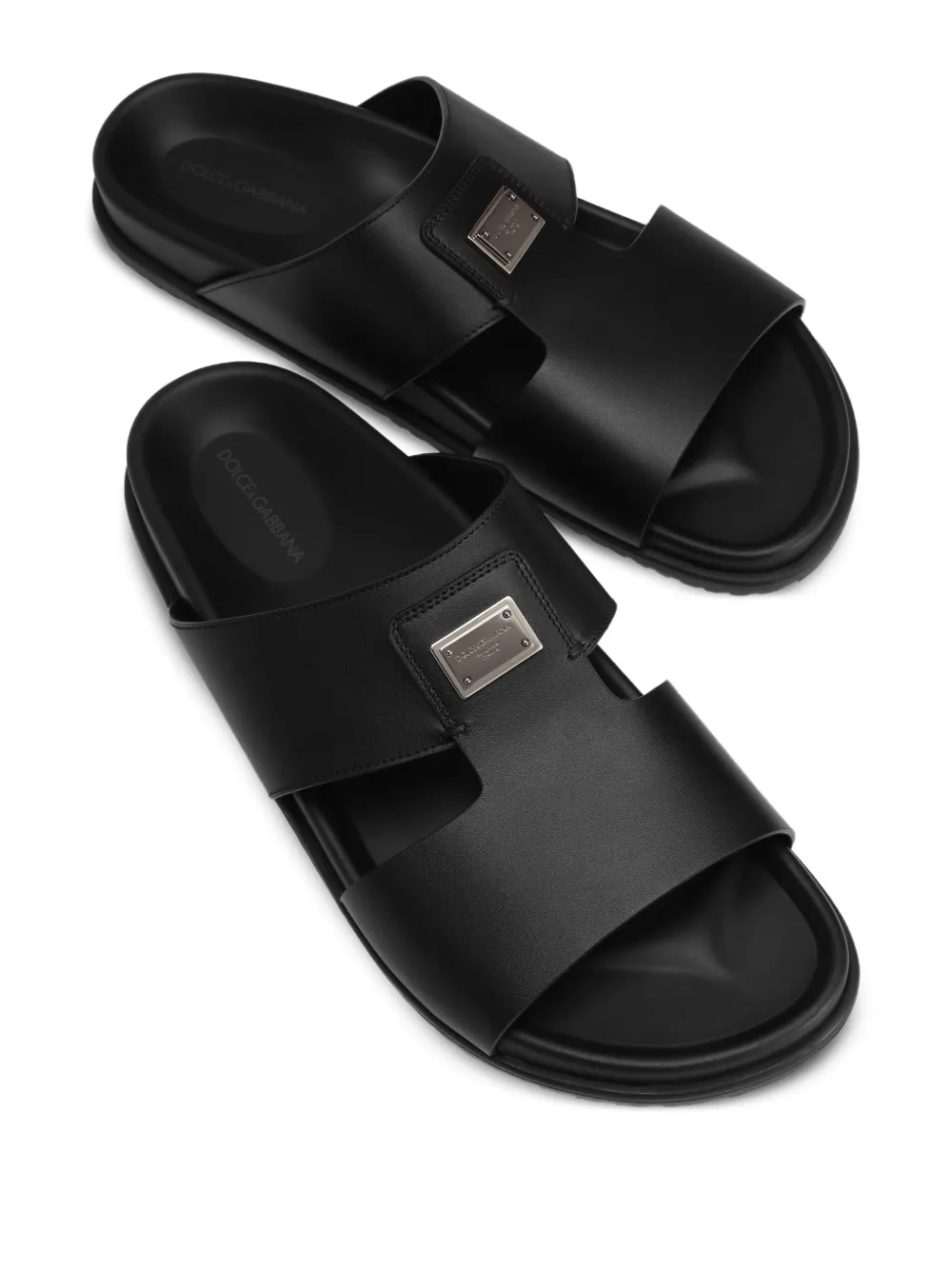Dolce & Gabbana logo-plaque slides Black