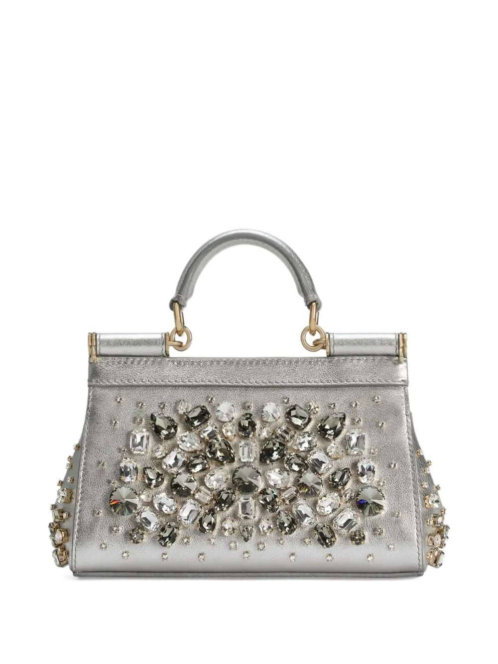 Dolce & Gabbana Small Sicily Tote Bag In Silver