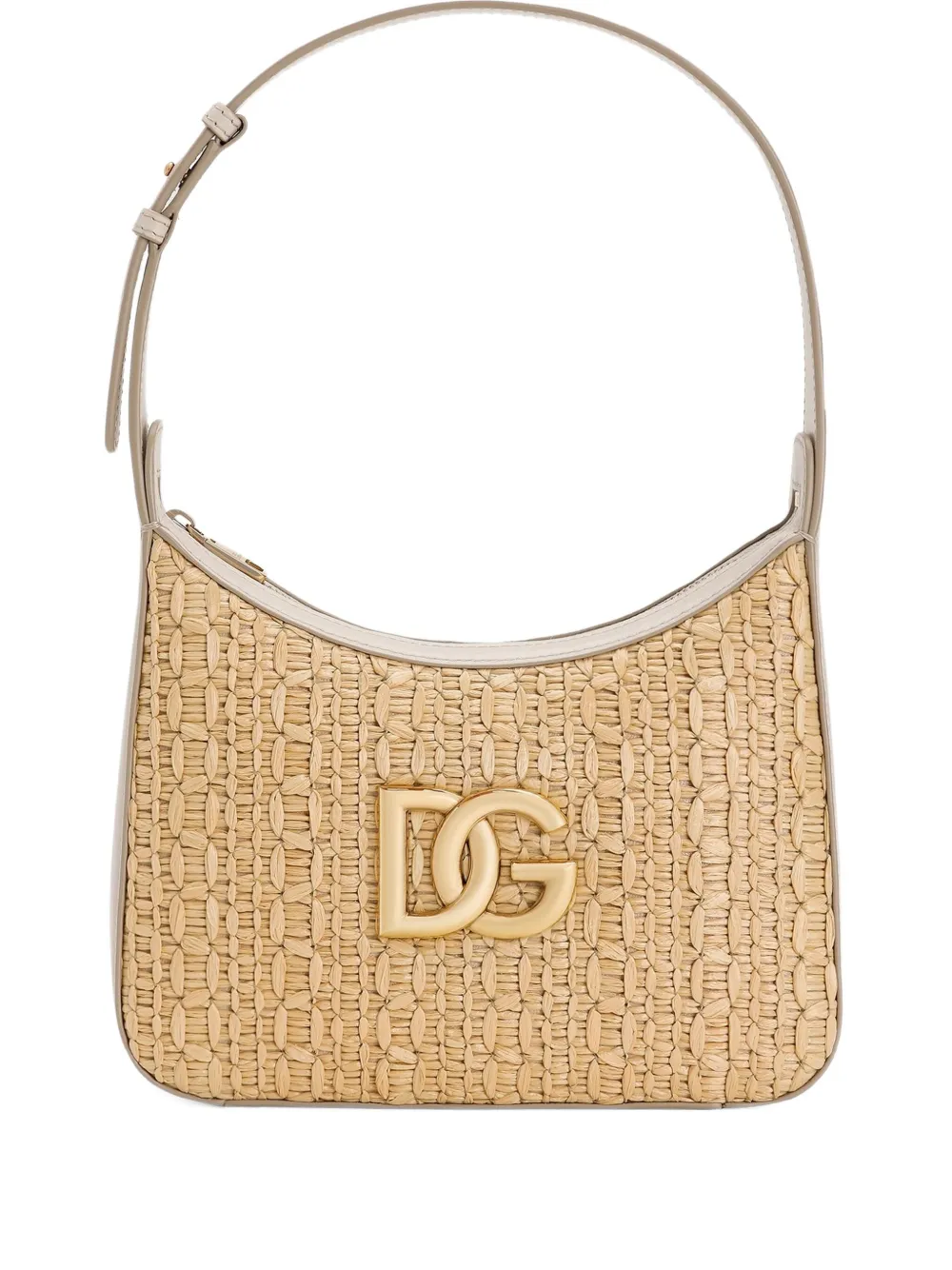 Dolce & Gabbana Gehaakte raffia schoudertas Beige