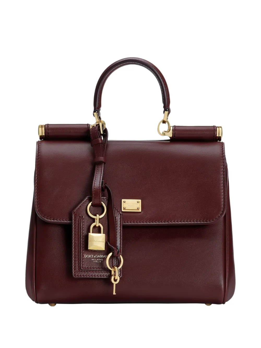 Dolce & Gabbana medium Sicily padlock-embellished leather handbag Rood