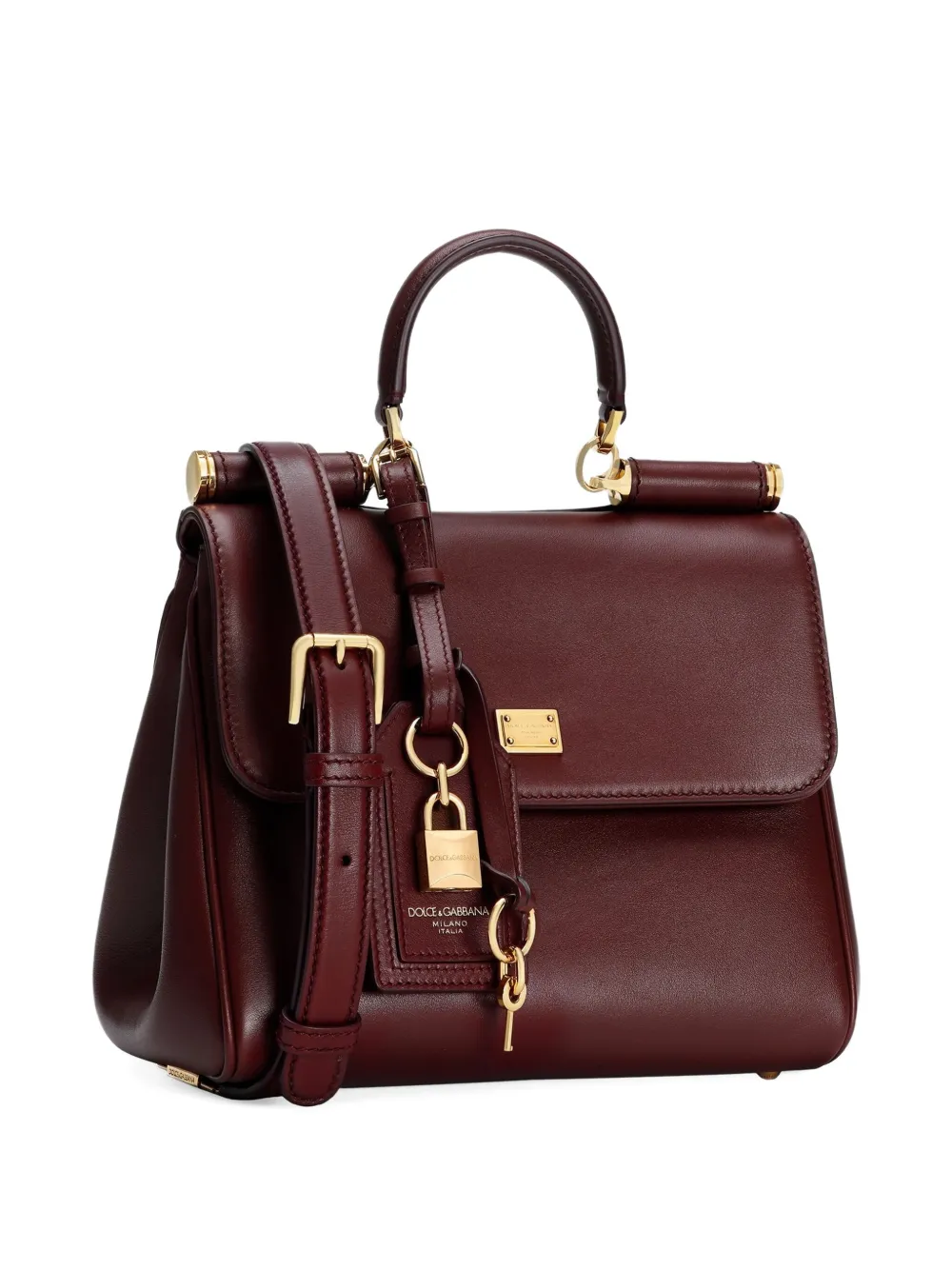 Dolce & Gabbana Medium Sicily leren handtas met hangslot Rood
