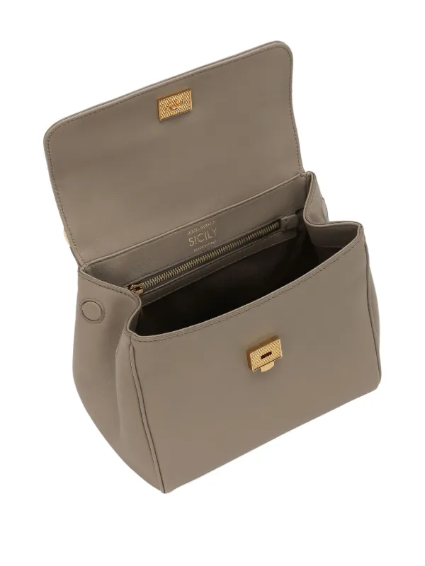 Dolce & Gabbana Sicily レザー ハンドバッグ | グレー | FARFETCH JP