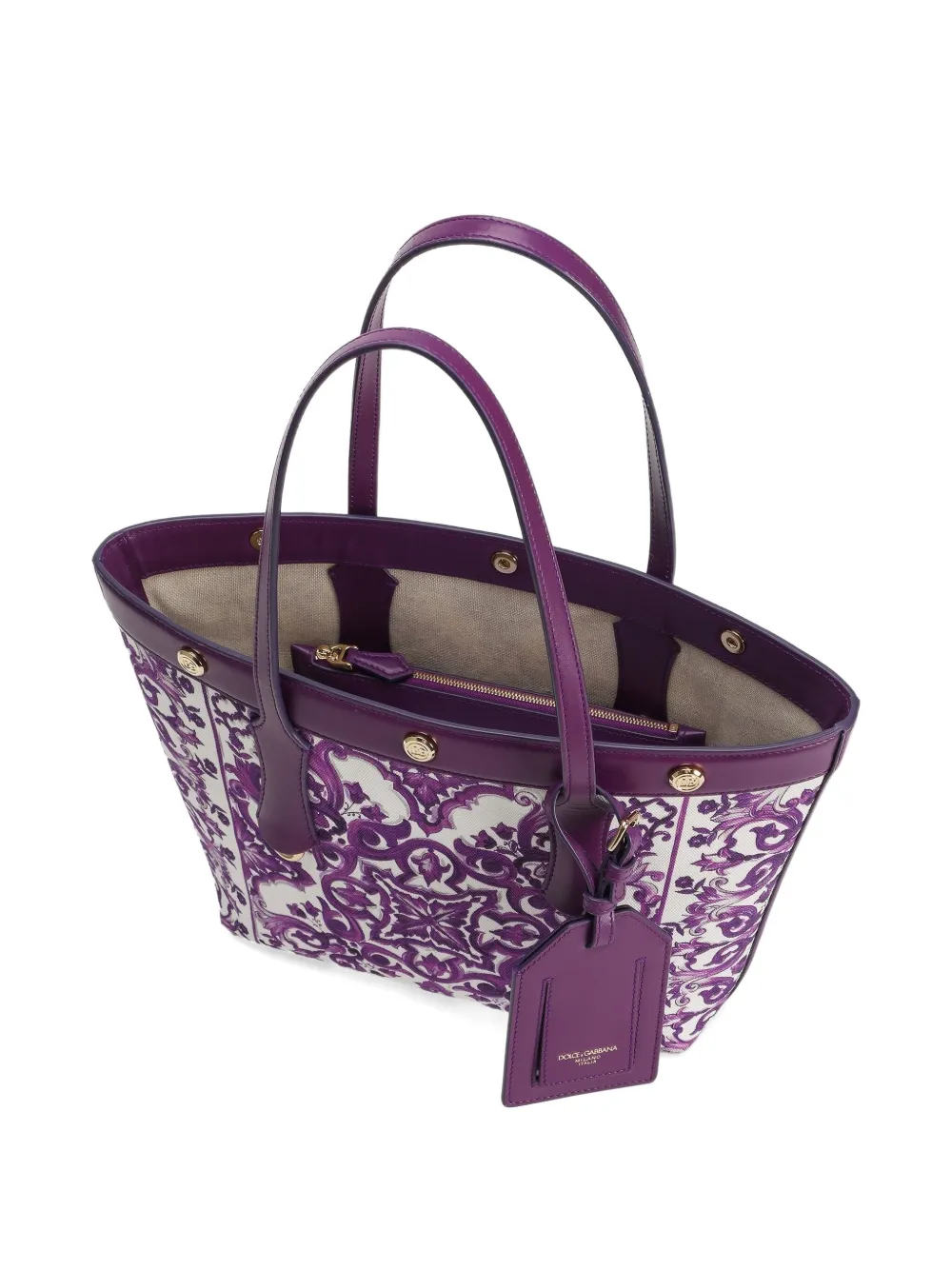 Dolce & Gabbana Medium shopper met Majolica-print Wit