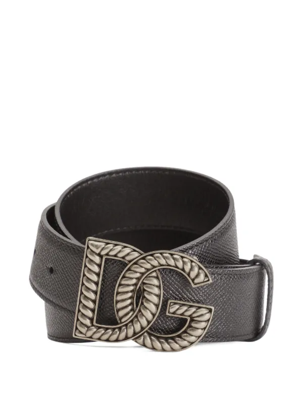 ドルチェ&ガッバーナ ブラックのロゴバックルベルト Dolce & Gabbana ロゴバックル ベルト | ブラック | FARFETCH JP