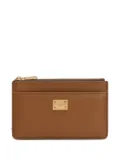 Dolce & Gabbana Dauphine logo-plaque zip-around card holder - Brown