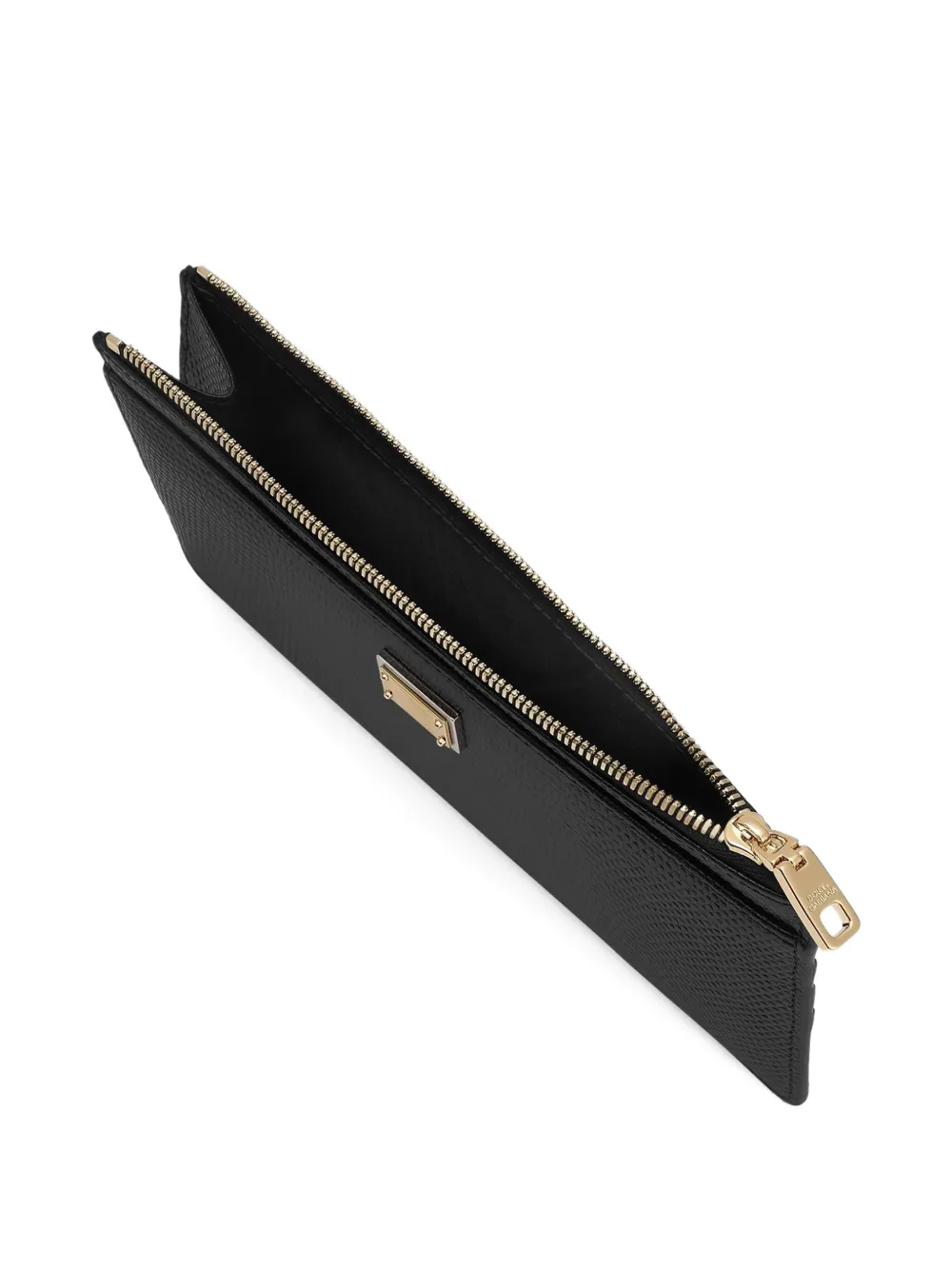 Dolce & Gabbana Leren portemonnee met rits Zwart