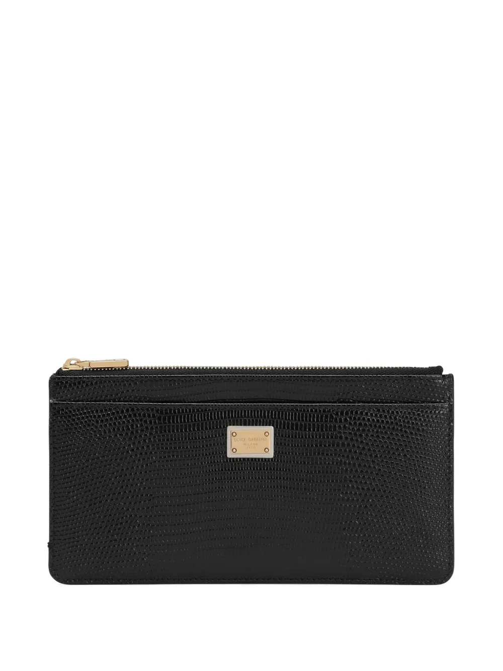 Dolce & Gabbana Leren portemonnee met rits Zwart