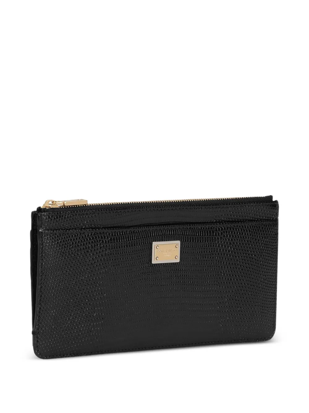 Dolce & Gabbana Leren portemonnee met rits Zwart