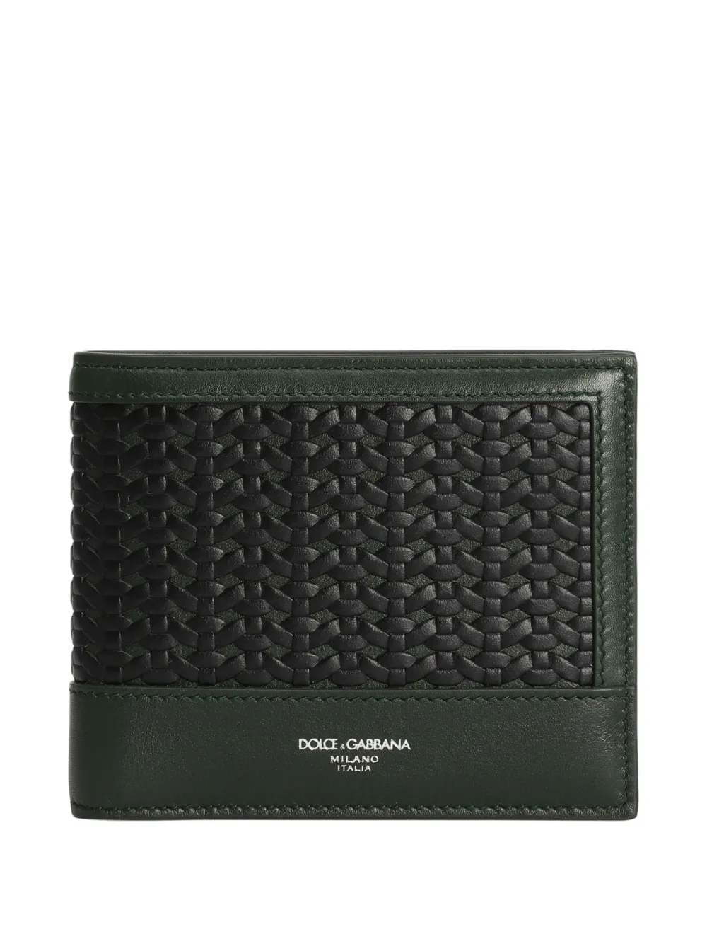 Dolce & Gabbana woven leather wallet Groen