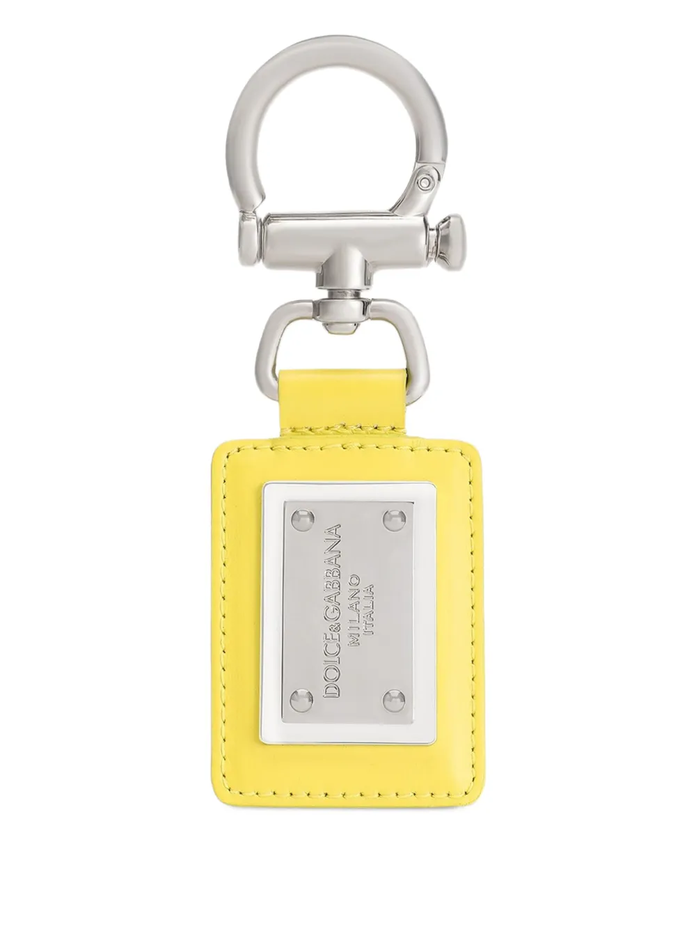 Dolce & Gabbana Sleutelhanger met metalen plakkaat Geel