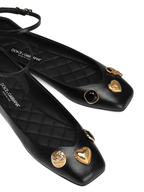 Dolce & Gabbana デコラティブ フラットシューズ | ブラック | FARFETCH JP