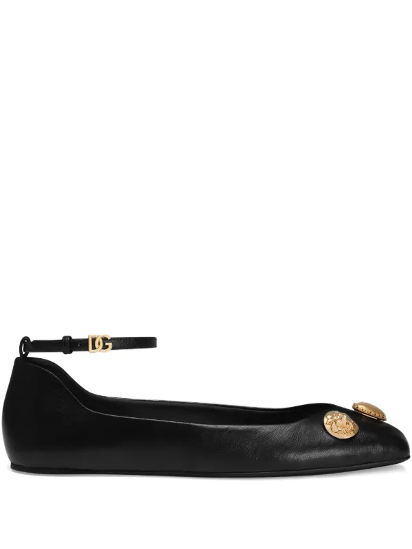 Dolce & Gabbana デコラティブ フラットシューズ | ブラック | FARFETCH JP