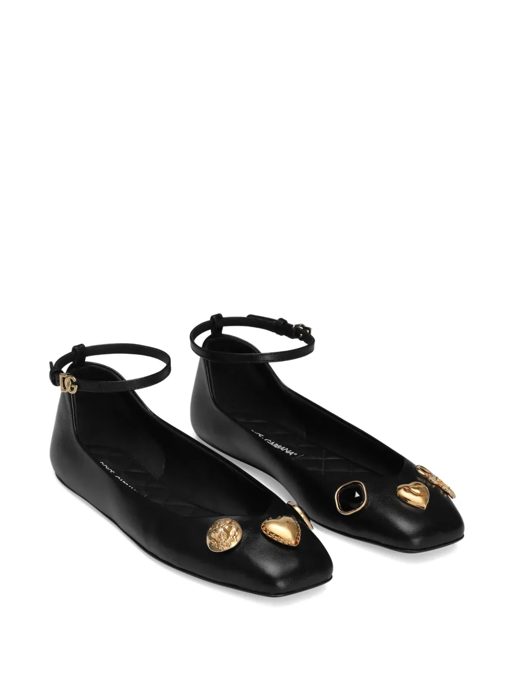 Dolce & Gabbana Verfraaide ballerina's - Zwart