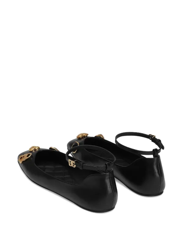 Dolce & Gabbana デコラティブ フラットシューズ | ブラック | FARFETCH JP